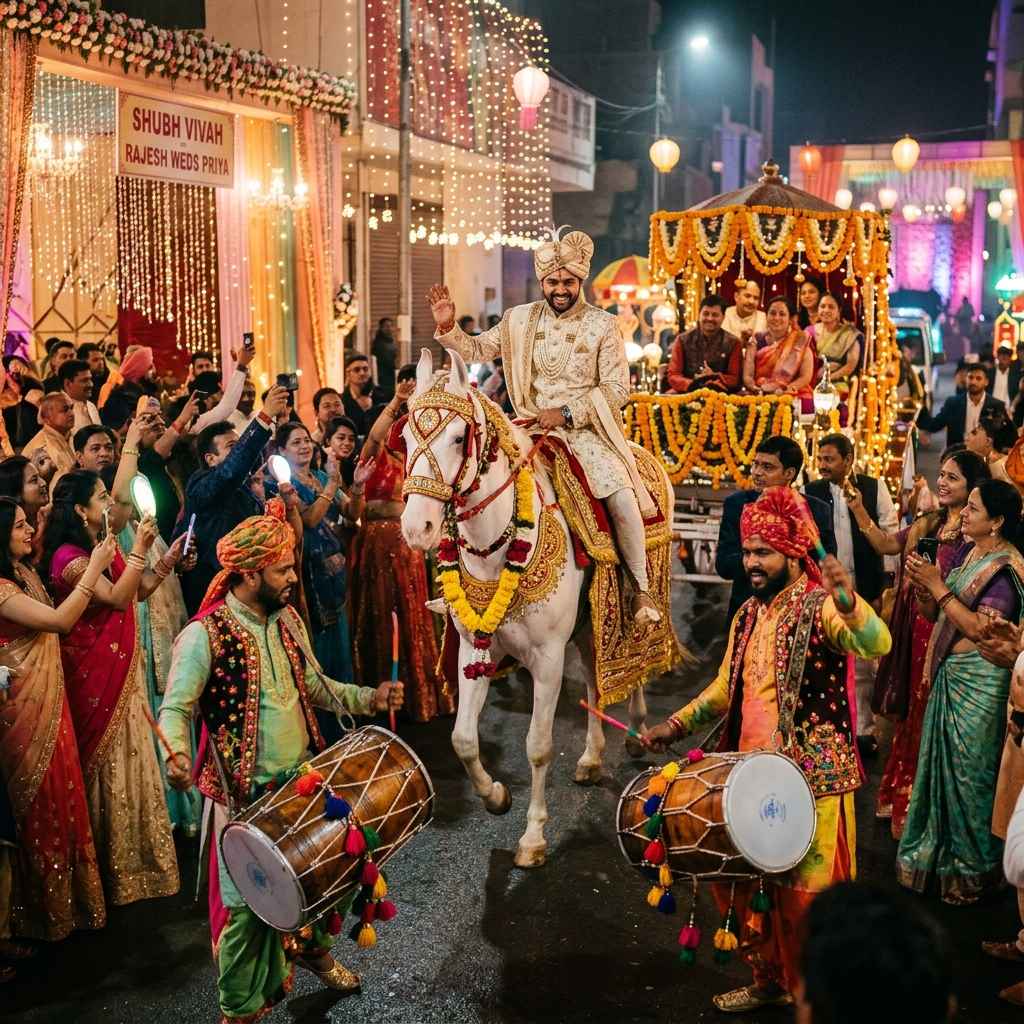 The Grand Trio: Dhol, Buggi, and Dancing Horses